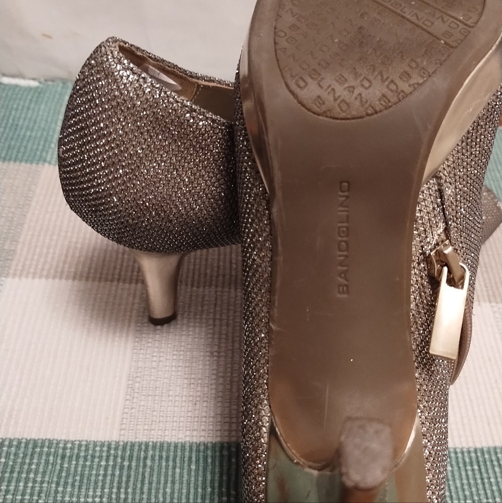 Bandolino Shimmering Gold Peep-Toe Heels - Picture 4 of 5